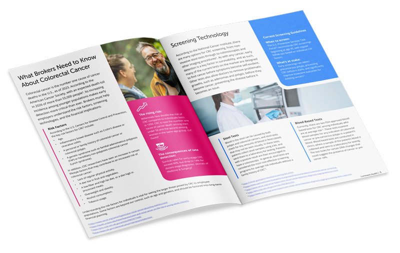 Pages from March 2026 colorectal cancer screening white paper brief